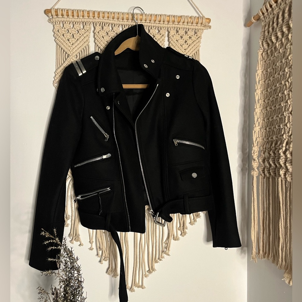 The kooples Moto jacket. Size Small. Black. Only worn once!